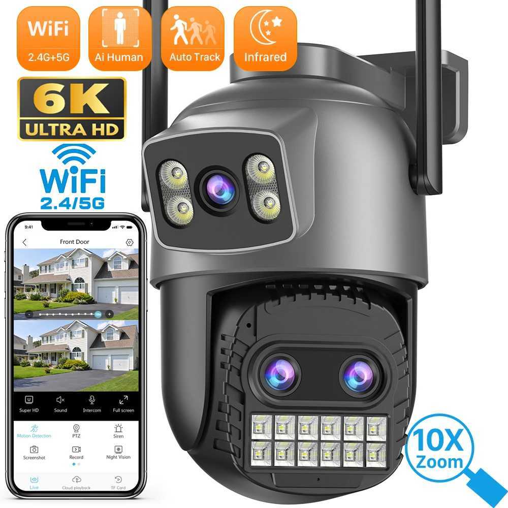 6K 15MP Outdoor PTZ Wifi Camera 10X Zoom Three Lens Dual Sns Surveillance 10MP Dual Lens CCTV Security Surveillance CameraXJ241228