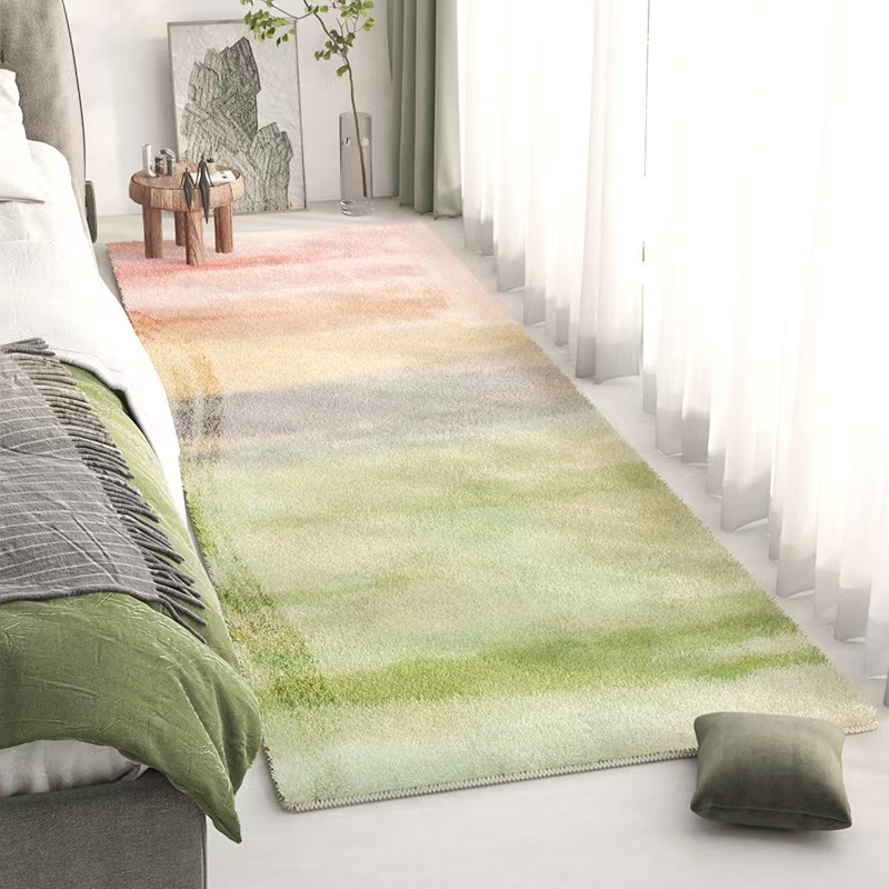 flower-3766-70-503- LLBB-Beige Minimalist Striped Carpet Large Area Living Room Carpets Comfortable Soft