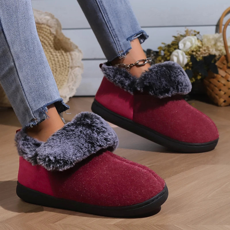 Women Slippers Warm Winter Ladies Faux Fur Womens Home Lightweight Footwear Indoor Cotton Shoes Female 241223