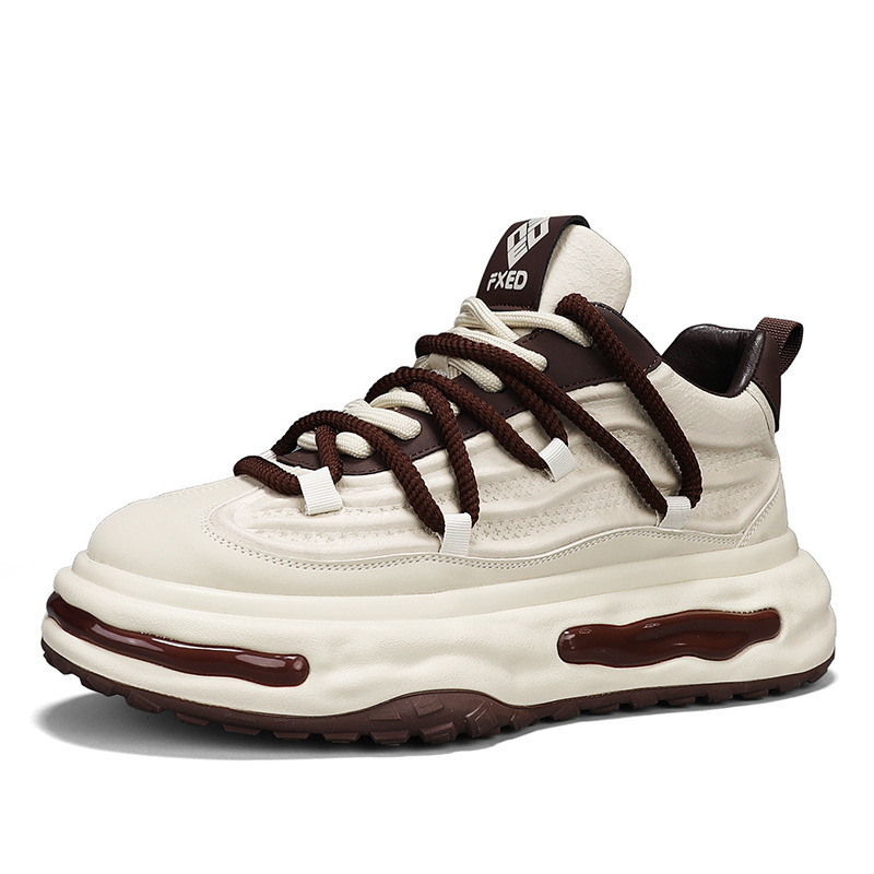 Men Sports Fashion Thick Sole Chunky Shoes Versatile NEW Niche Design Running Training Triple Black Beige Blue Free shipping