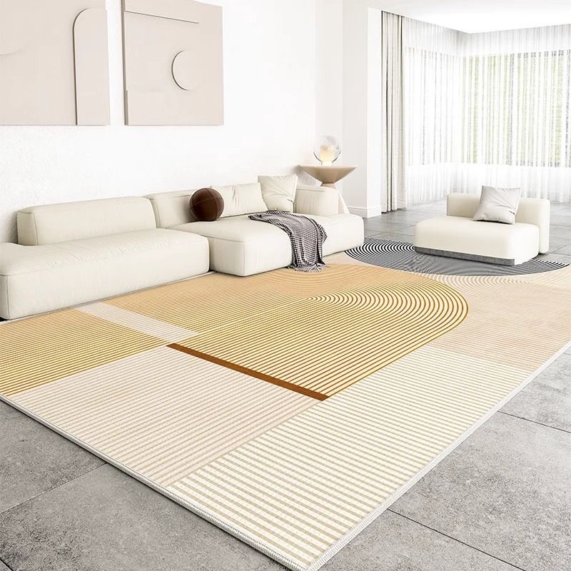 4032-395-54.99-YF-Beige Minimalist Striped Carpet Large Area Living Room Carpets Comfortable Soft