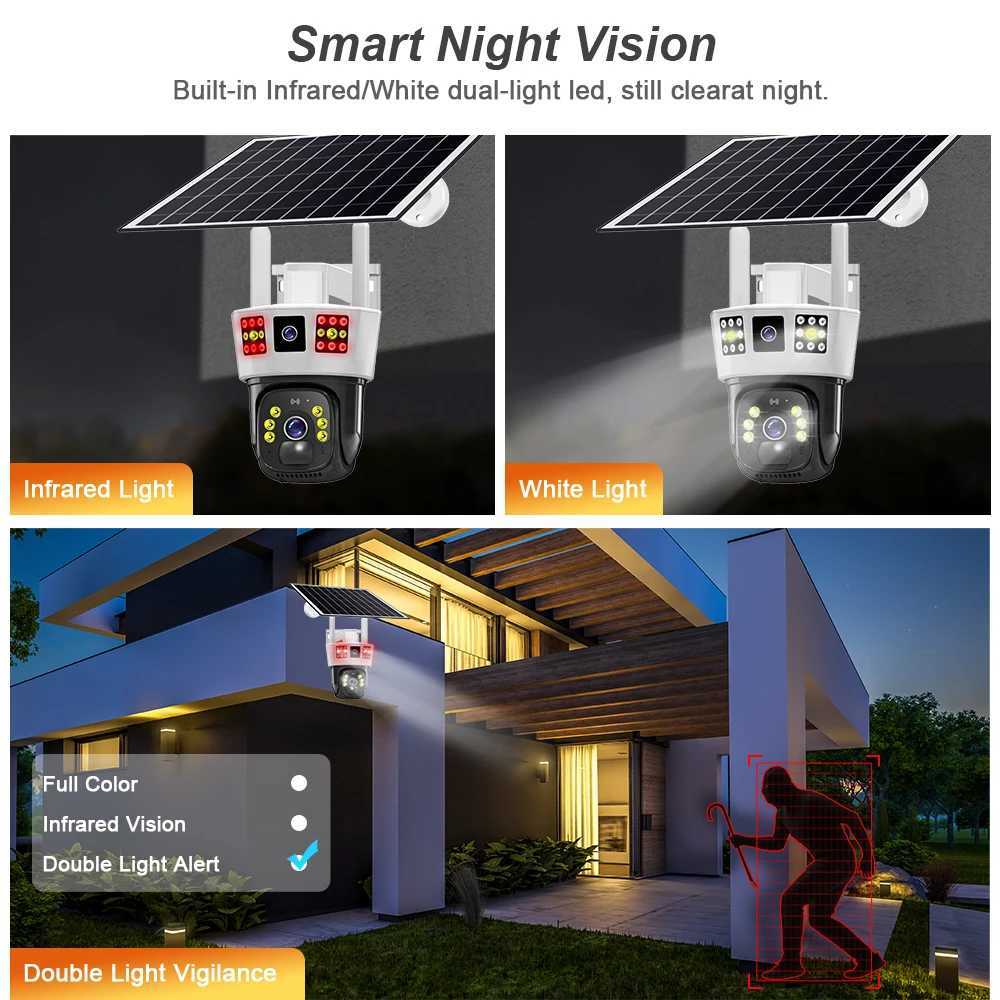 6K 12MP HD Solar Camera 4G SIM Card Wifi Outdoor IP Wireless Security CCTV Surveillance PTZ Night Vision PIR Human Detection CamXJ241228
