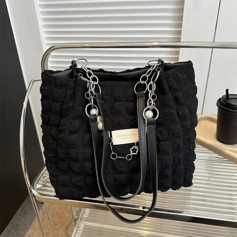 Folded Shoulder Womens Large-capacity Casual Bubble Tote Fashion Chain Womens Bag Shoulder Bag Women Handbag 241228