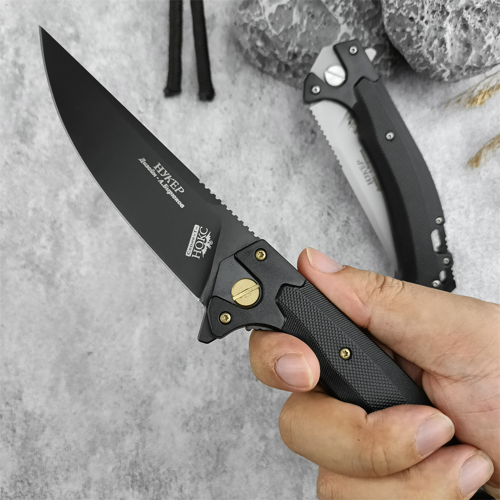 High Quality Russian HOKC Tactics Assisted Flipper Pocket G10 Portable Outdoor Folding Camping Multifunctional EDC Cutting Tool Fruit Knife 15535 3300