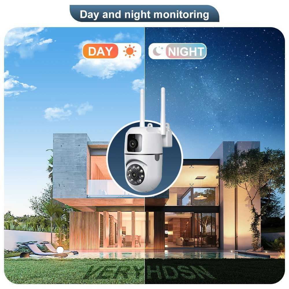 4K 8MP PTZ WiFi Surveillance Camera Dual Lens 4X Digital Zoom AI Human Detect Outdoor Night Vision CCTV Surveillance IP CameraXJ241228