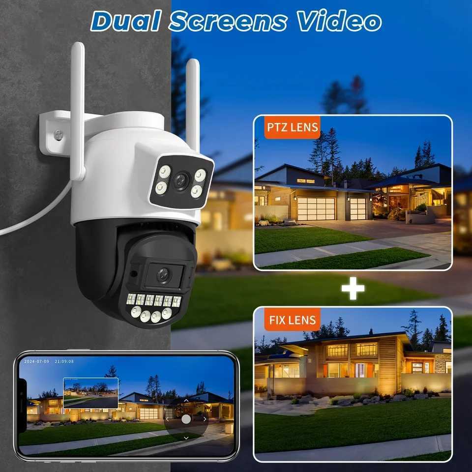 BESDER 5K 10MP WiFi Surveillance Camera 5Ghz Dual Lens Real-time intercom AI Human Detect 8MP 4K Outdoor Security PTZ IP CamerasXJ241228