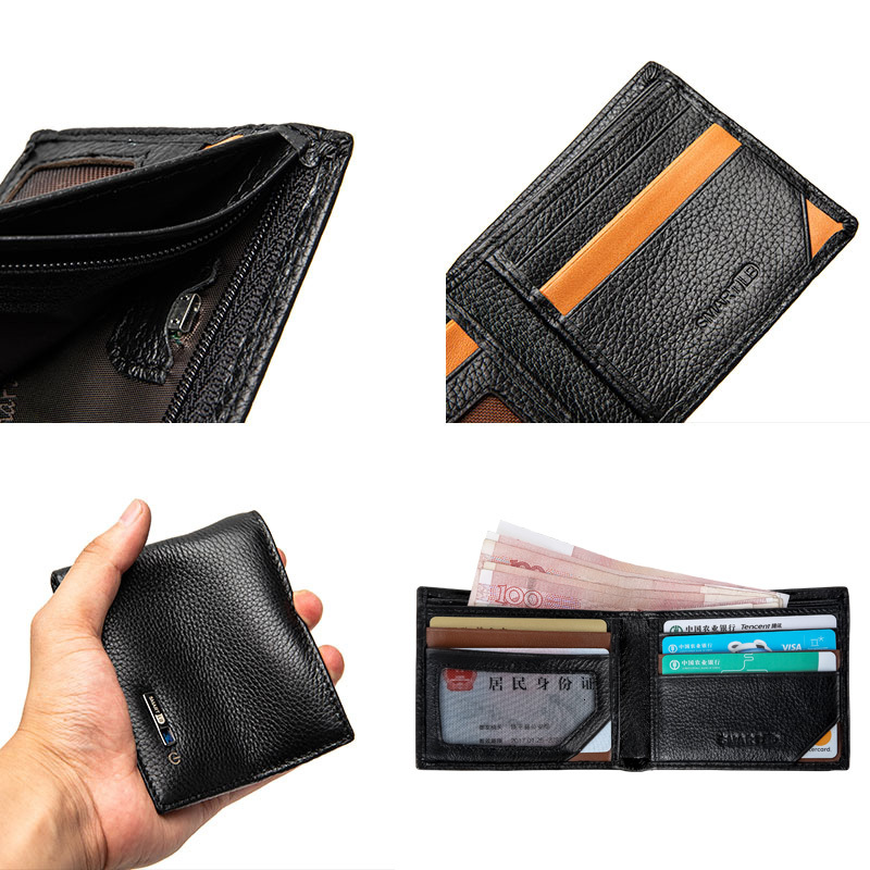 Finder Gps Tracker Men Gift Theft Wallet For Lots Of Bills Elder Men Dad Birthday 2024 New Christmas Gift