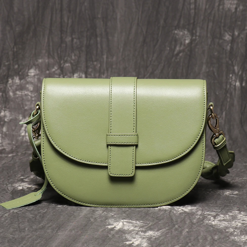 LUOKIR Womens Genuine Leather Shoulder Crossbody Bag Fashionable Versatile Envelope Bag Half-Moon Shell Bag Phone Bag 241227