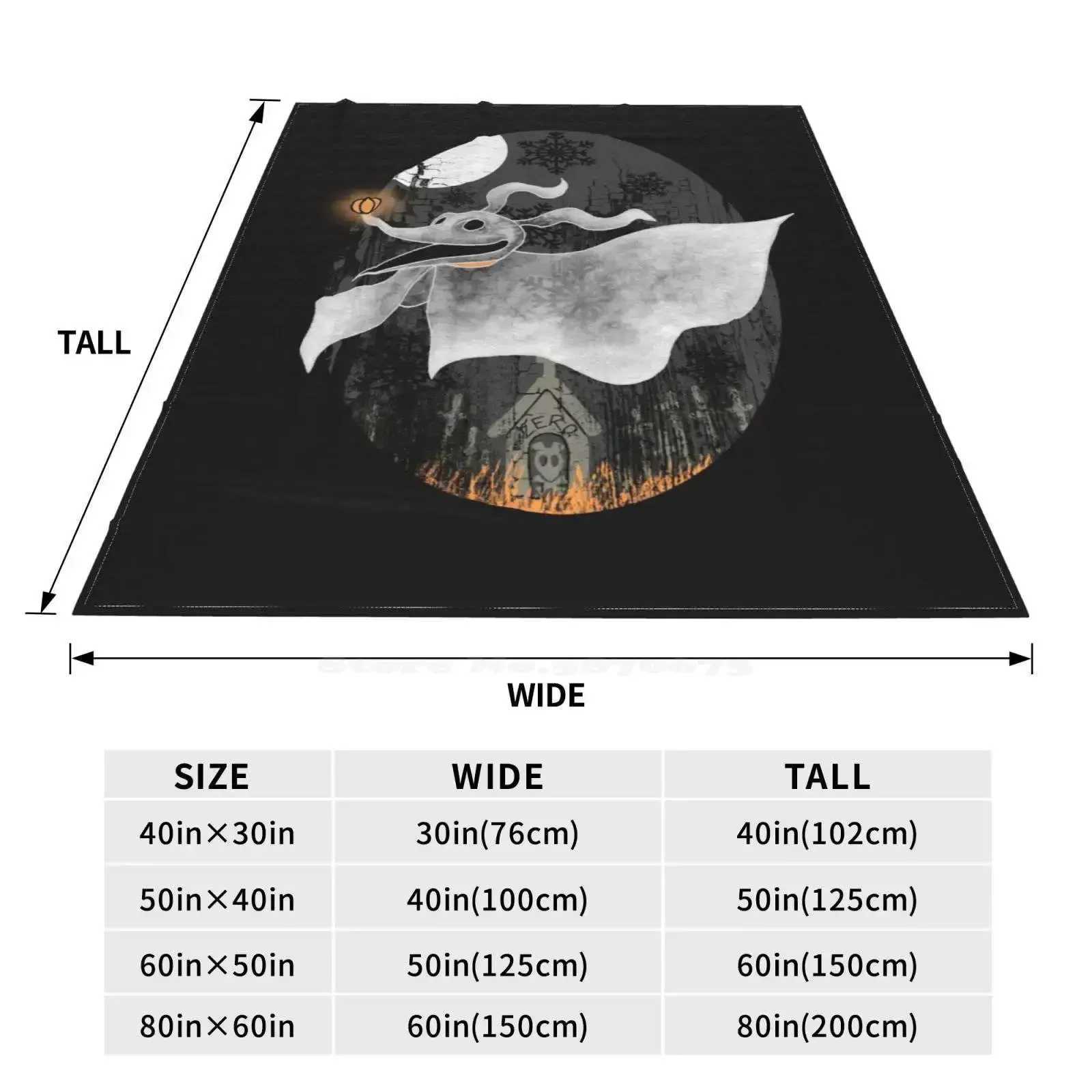 Zero The Hero All Sizes Soft Cover Blanket He Decor Bedding Nightmare Before Christmas Zero Halloween Dog Jack abre Horror Y241228