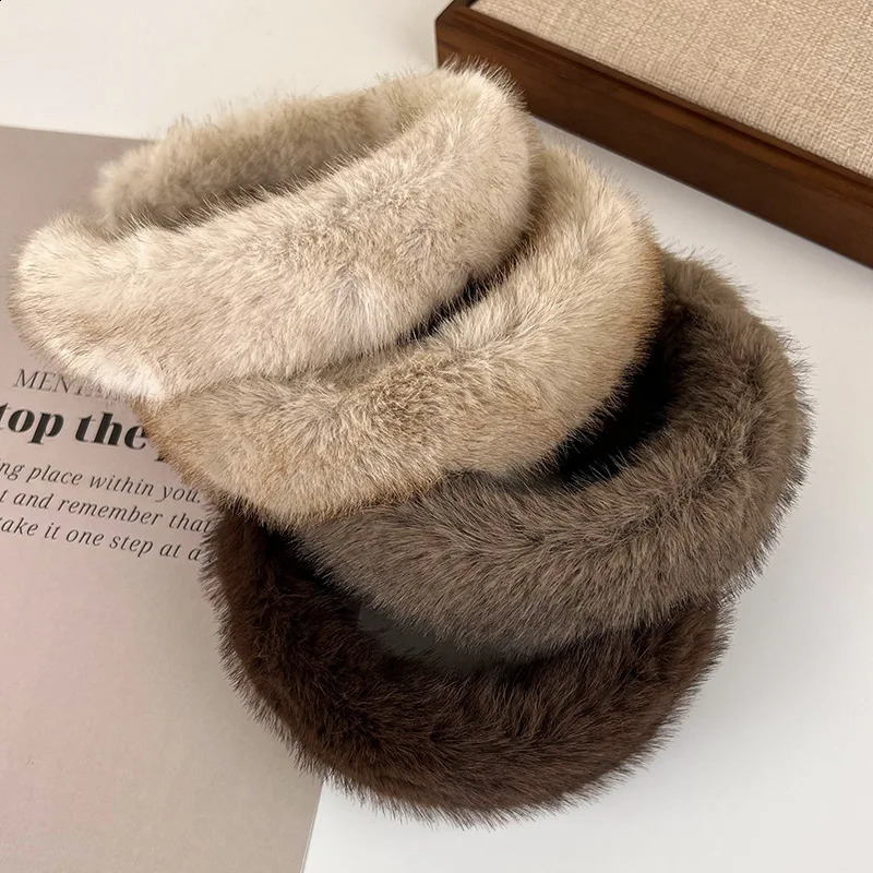 Winter Imitation Mink Plush Fur Sponge Headbands Fashion Hair Accessories Womens Trend Casual Hairband Hair Band Hoop Girl 241223