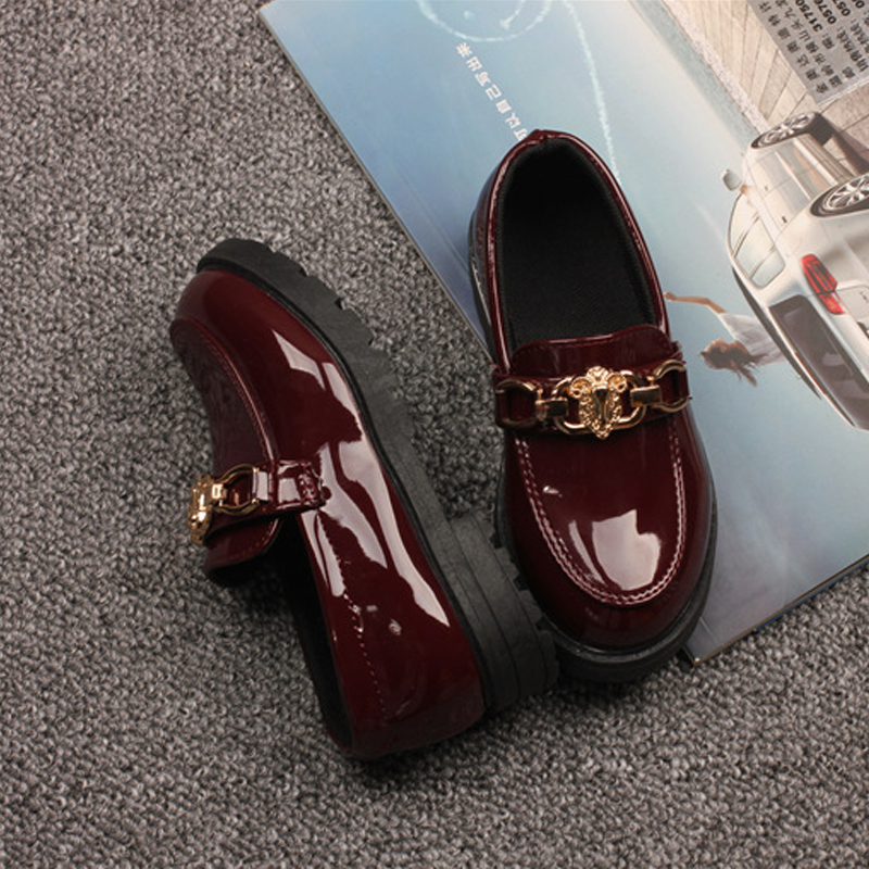 Kids Toddler Patent Leather Shoes British Style Children Slip on Loafers for Girl Boy Student Performance Shoes Sizes US5C-US5Y