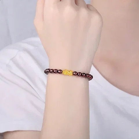Ladies High Quality 18K Gold Bracelet AU750 Lucky Pixiu Jewelry as a Gift for Friends 241227