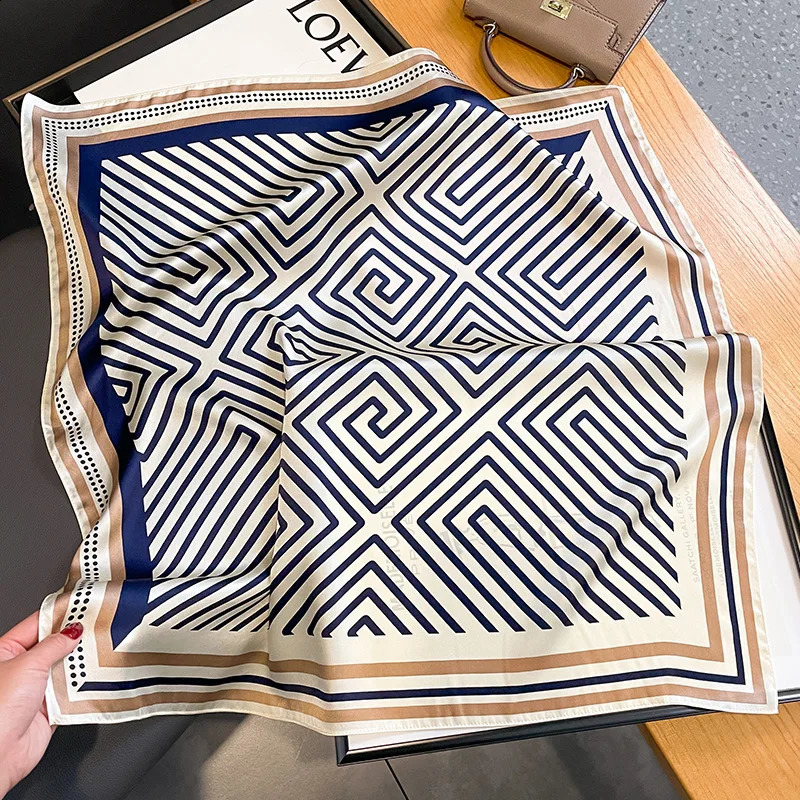 Neckerchief Spring Square Silk Scarf Women Shawl Ladies Neck Tie Wrist Wrap Hair Ribbon Headband Bandana 241228