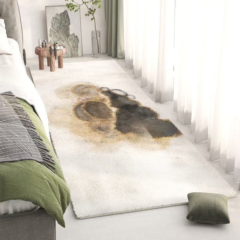 flower-3761-62-446- LLBB-Beige Minimalist Striped Carpet Large Area Living Room Carpets Comfortable Soft