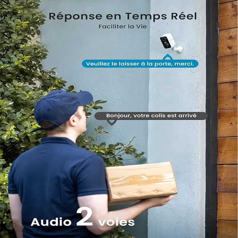 ieGeek 2 PCS 2K Wireless WiFi Surveillance Camera with Battery Night VisionColour and AI PIR Motion DetectionOutdoor/IndoorXJ241228