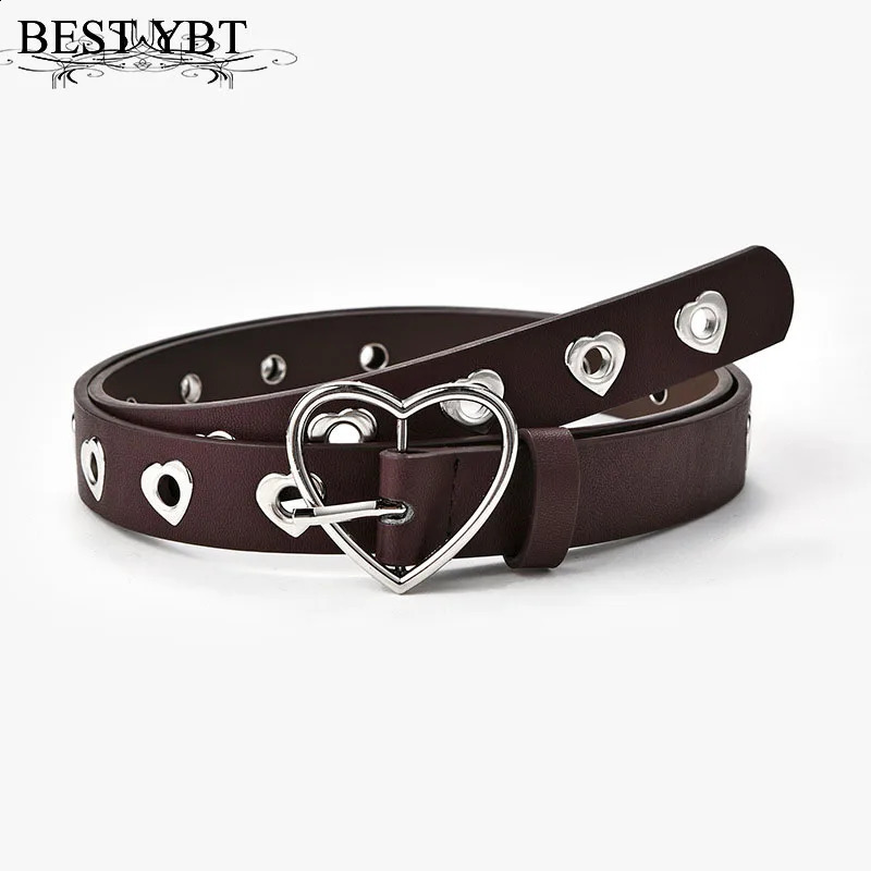 YBT Leather Womens Belt Alloy Pin Heart Buckle Creative Decorative Fashion Belts For Jeans 241225