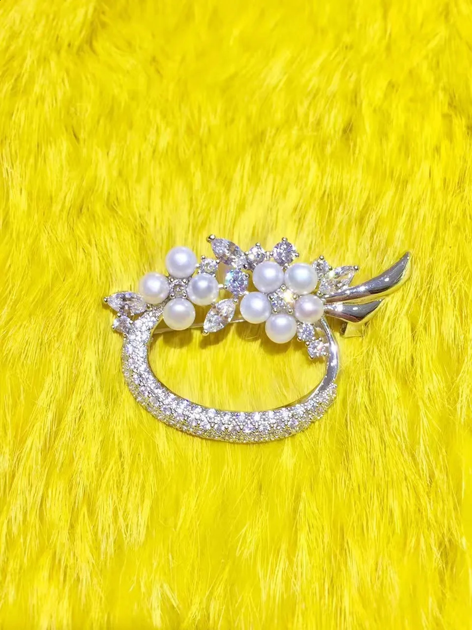 Natural And Real Pearl brooch Natural real Pearl 925 sterling silver brooch 241227