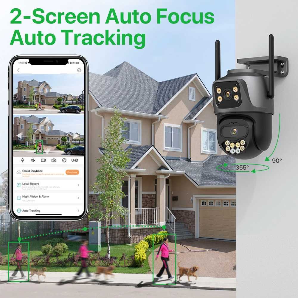 6K 9MP HD IP Camera Outdoor Three-Lens External WiFi Camera 4K 8MP Dual Sn Security PTZ Cam Auto Tracking Surveillance iCSeeXJ241228