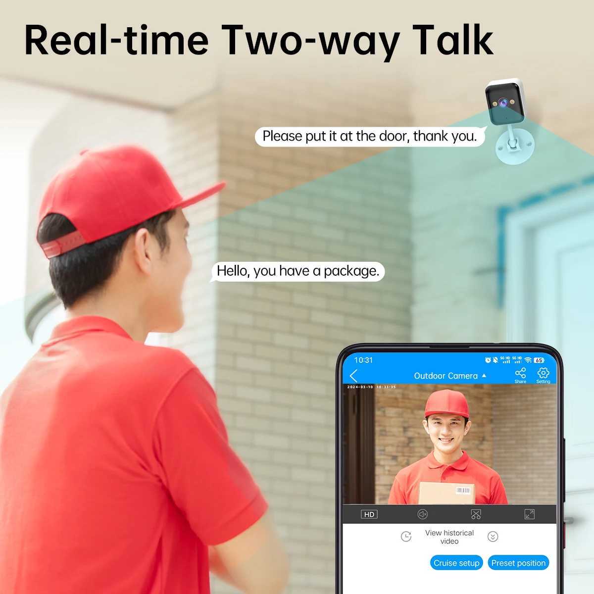 JOOAN 1080P WiFi Camera Smart Home Outdoor Wireless IP Surveillance Camera Security Baby Monitor CCTV Audio Video SurveillanceXJ241228