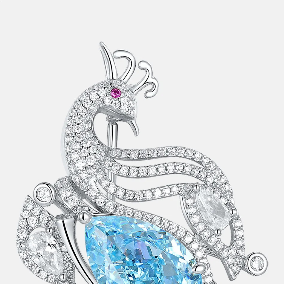 ALLNOEL 925 Sterling Silver Brooches For Women High Carbon Diamond Bird Phoenix Animal Wedding Party Delicate Fine Jewelry Gift 241227