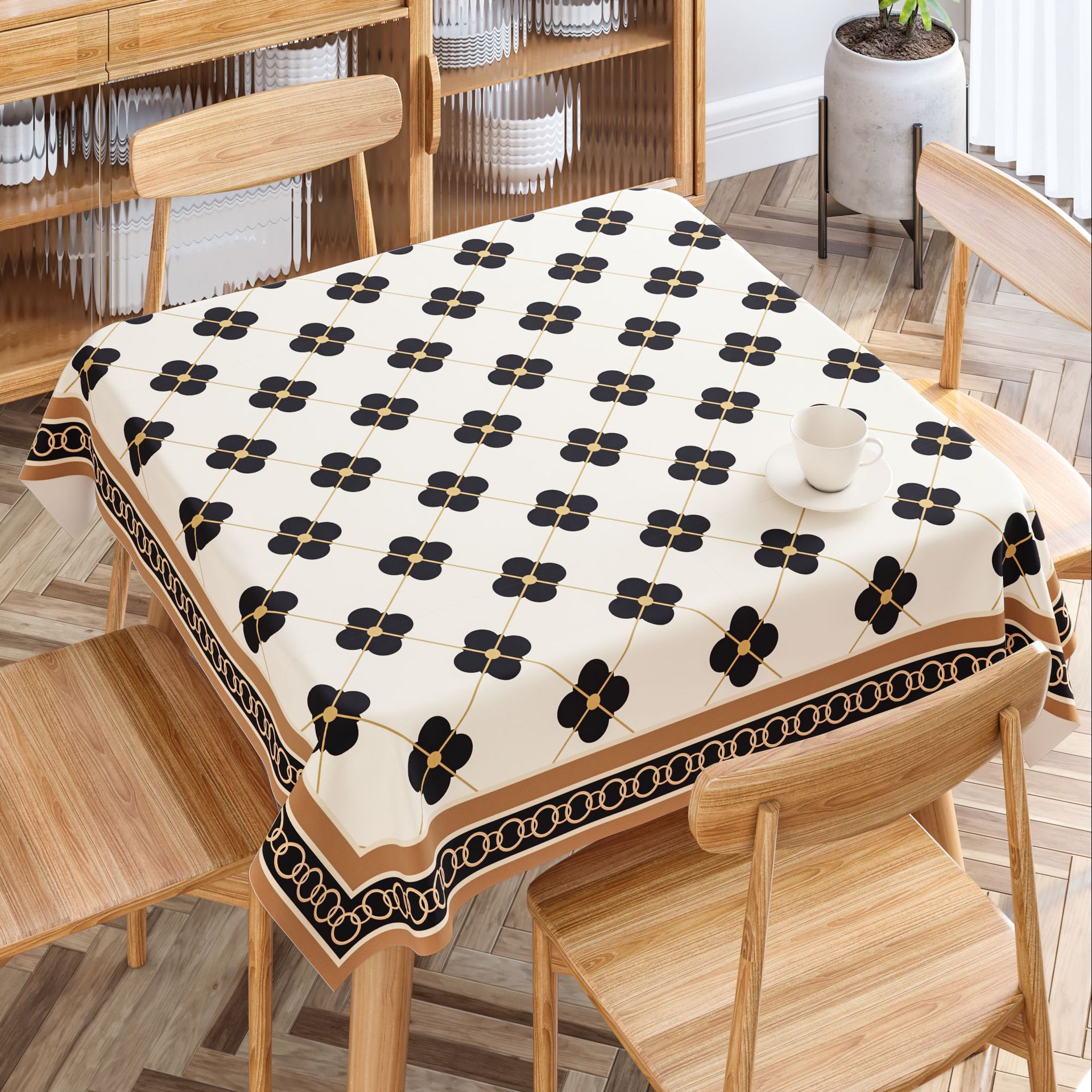 2025 Square Household Waterproof and Oil-proof Leave-in Tablecloth Premium