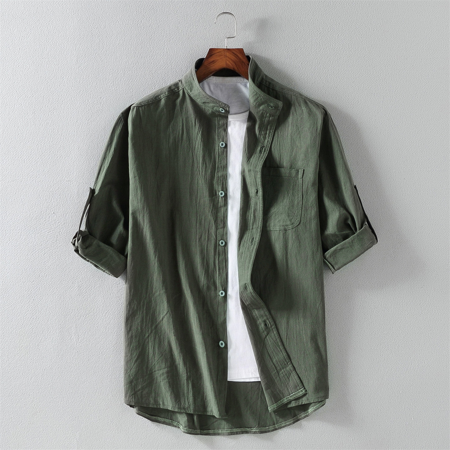 RL01081 Spring and autumn men's long-sleeved cotton plaid shirt 2024 new