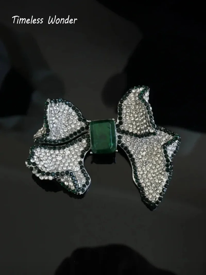 Timeless Wonder Fancy Zircon Bowknot Brooch Pins for Women Jewelry Runway Rare Top Punk Gift Classy 8529 241227