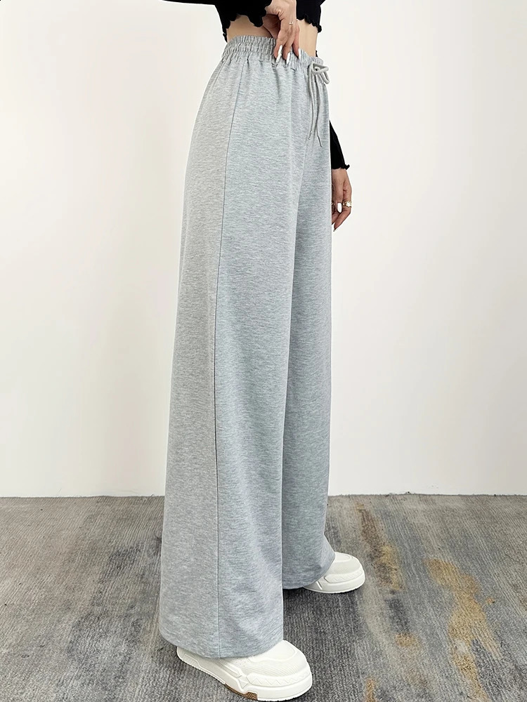 Wide Leg Pants For Women Straight Bottom AllMath Plain Fitness Joggers Travel Basic Casual On Sale 241228