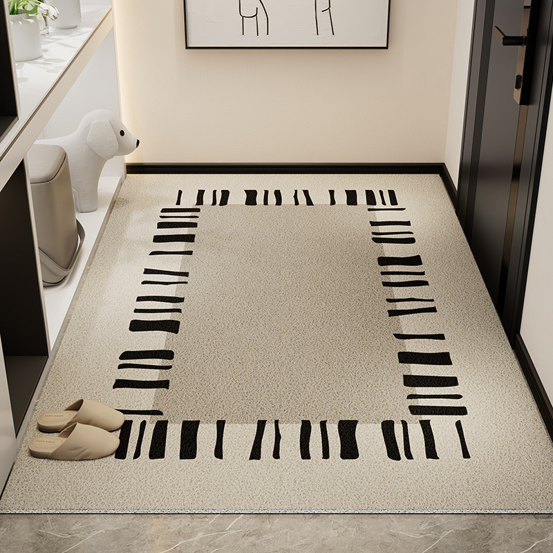 4785-69.99-YF-Beige Striped Minimalist Rug Comfortable Large Area Living Room Rugs Refreshing Bedroom