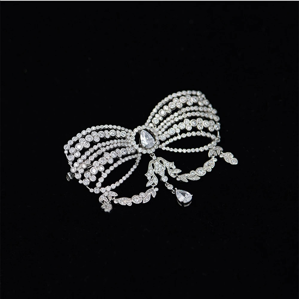 Wong Rain Romantic 100% 925 Sterling Sliver Lab Sapphire Gemstone Sparkling Elegant Bowknot Brooch Brooches Fine Jewelry Gifts 241227