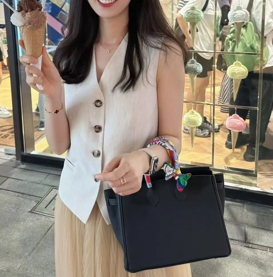 Large capacity casual tote handbag bag cowhide leather women bucket handbag lady crossbody shoulder office shopping bag 241227