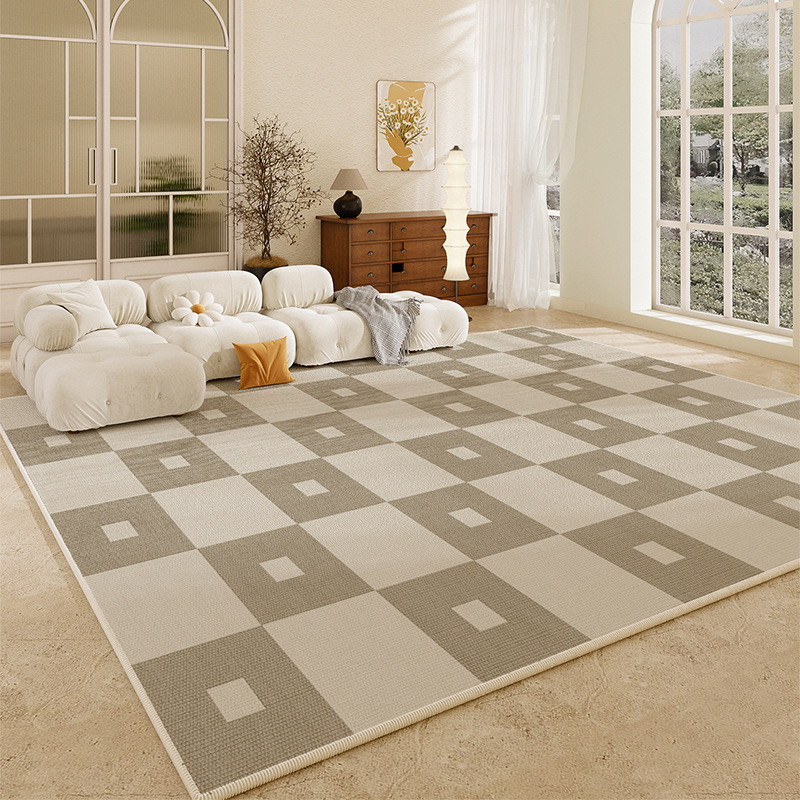 4811-52.66-BB-Beige Minimalist Carpet Comfortable Refreshing Bedroom Rug Easy Care Waterproof Rugs