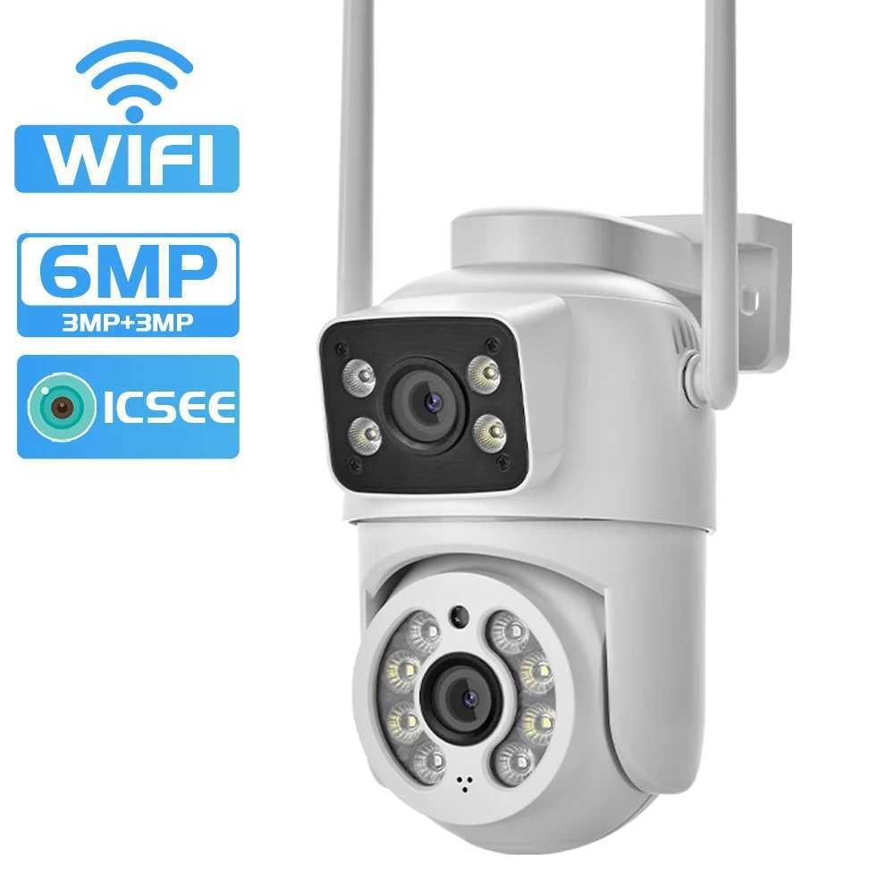 3K 6MP Mini Dual Lens Dual Sn PTZ WIFI Camera HD IP Camera Outdoor Auto Tracking Security Protection CCTV Surveillance ICSeeXJ241228