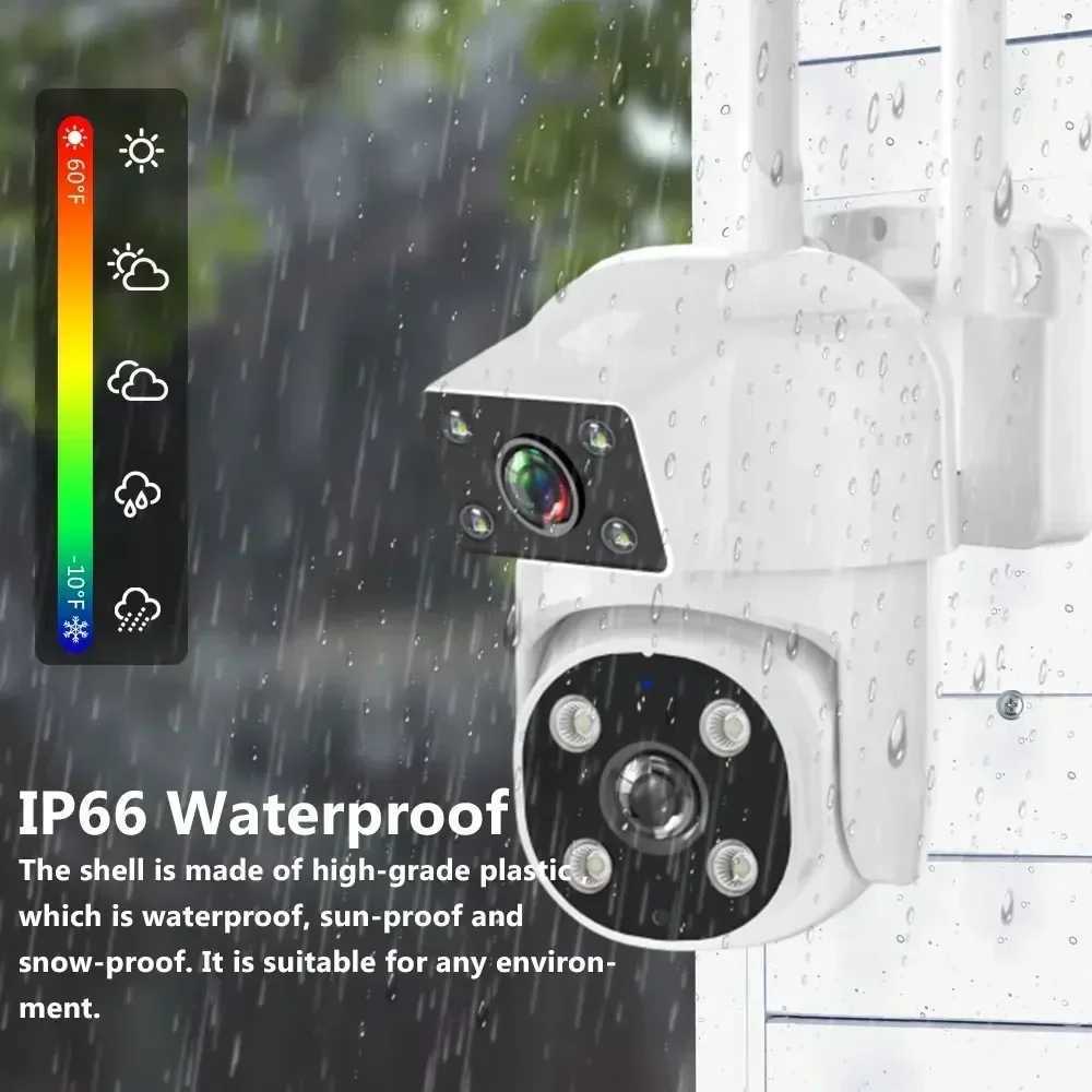 4K 8MP Wifi PTZ Camera Dual Lens IP CCTV Video Surveillance Camera Ai Human Detect Auto Tracking Night Vision Outdoor WaterproofXJ241228