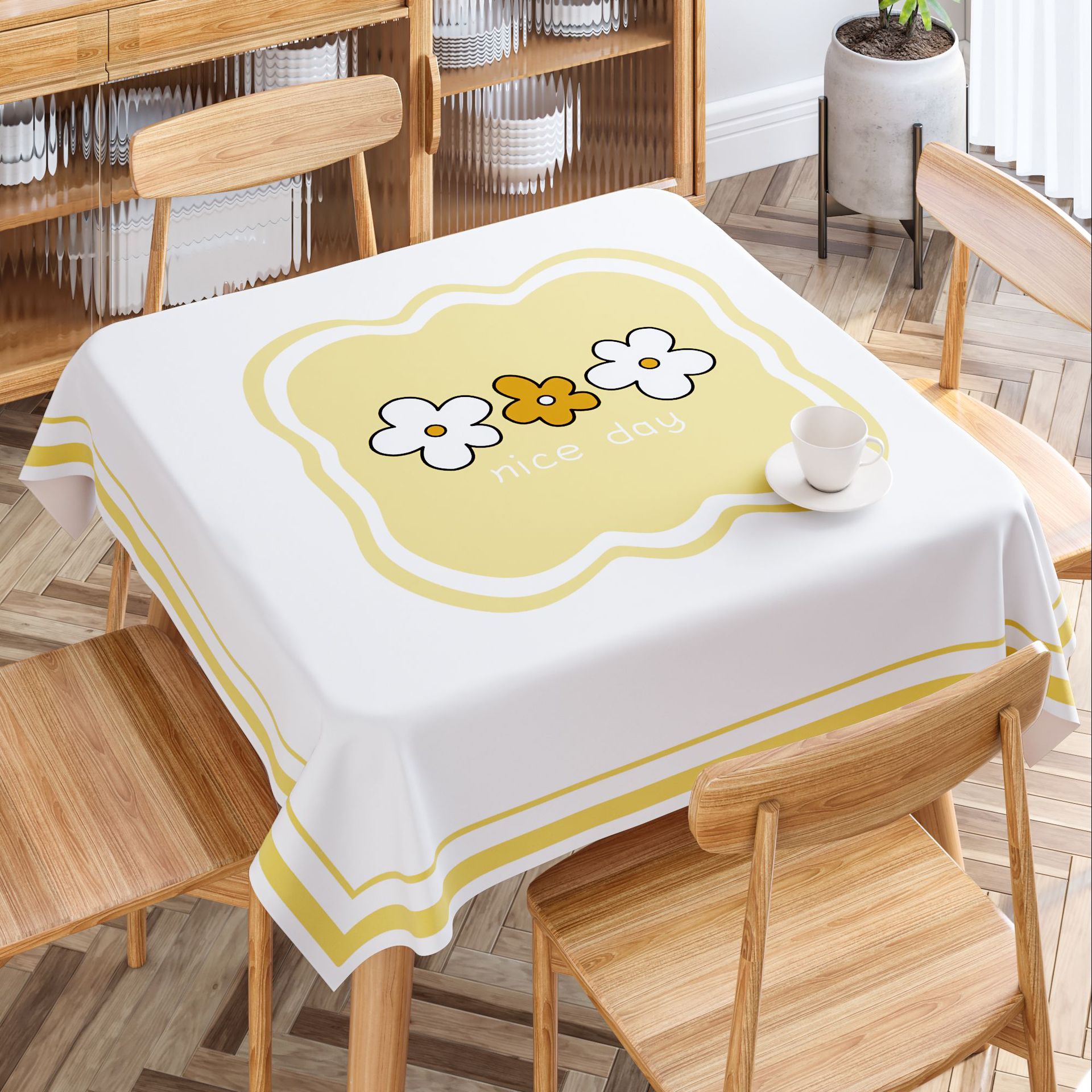 2025 Square Household Waterproof and Oil-proof Leave-in Tablecloth Premium