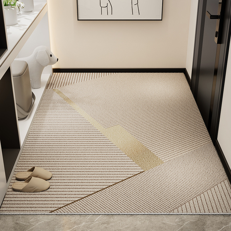 4787-55.88-BB-Beige Striped Minimalist Rug Comfortable Large Area Living Room Rugs Refreshing Bedroom
