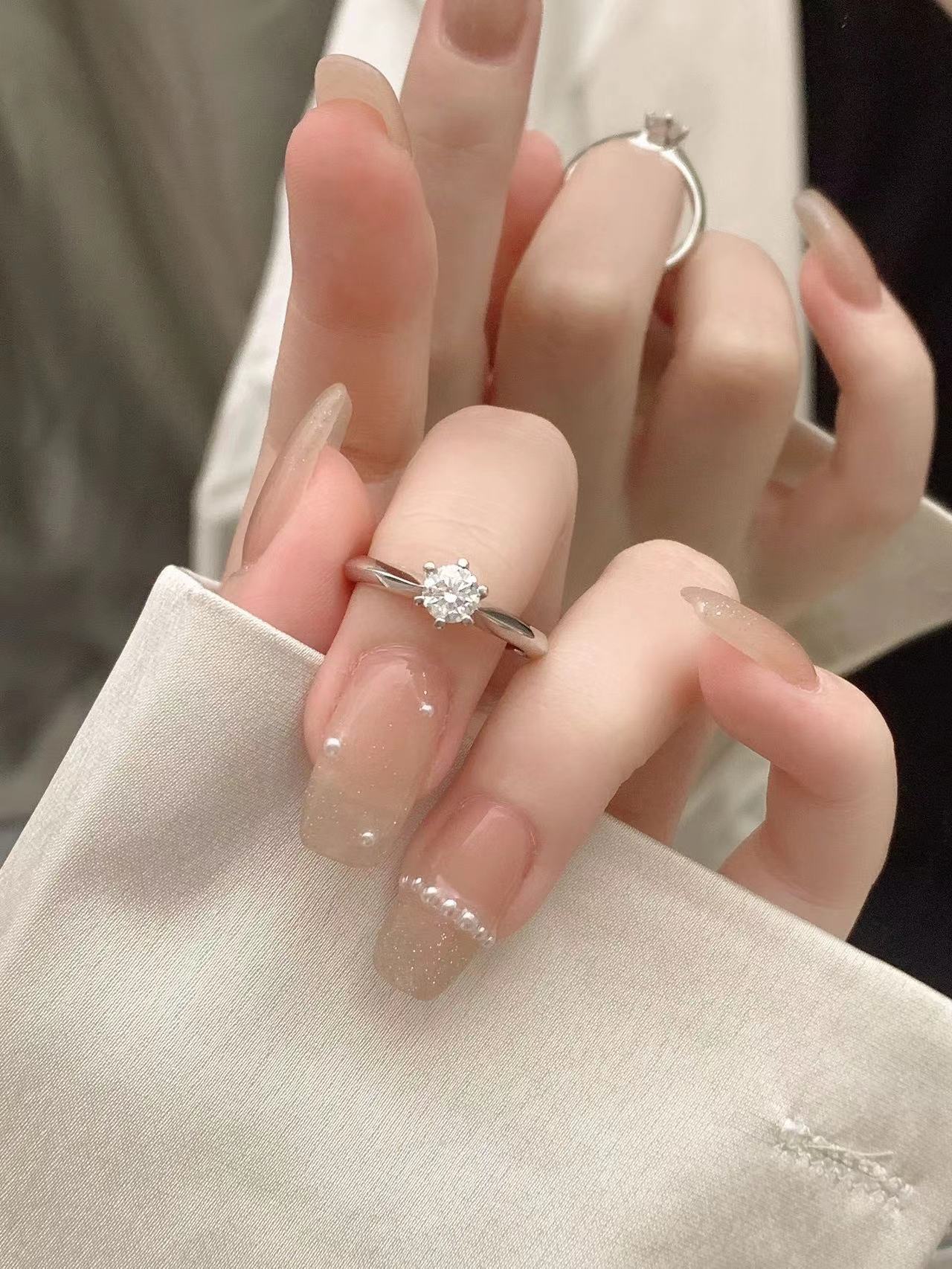 S925 pure silver moissanite diamond ring, couple ring, couple proposal, wedding ring, girlfriend gift