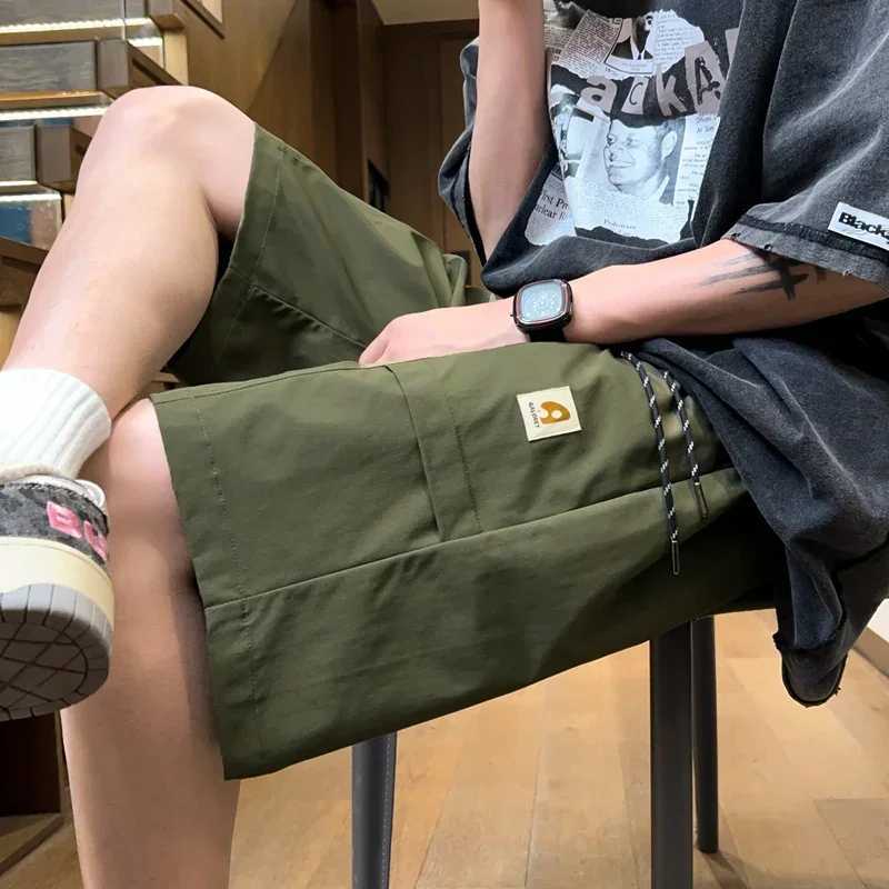 Summer Men Loose Cargo Shorts Multi-Pocket Baggy Short Pants Y2k Streetwear Kpop Military Tactical Shorts Casual Jogging Shorts W241228