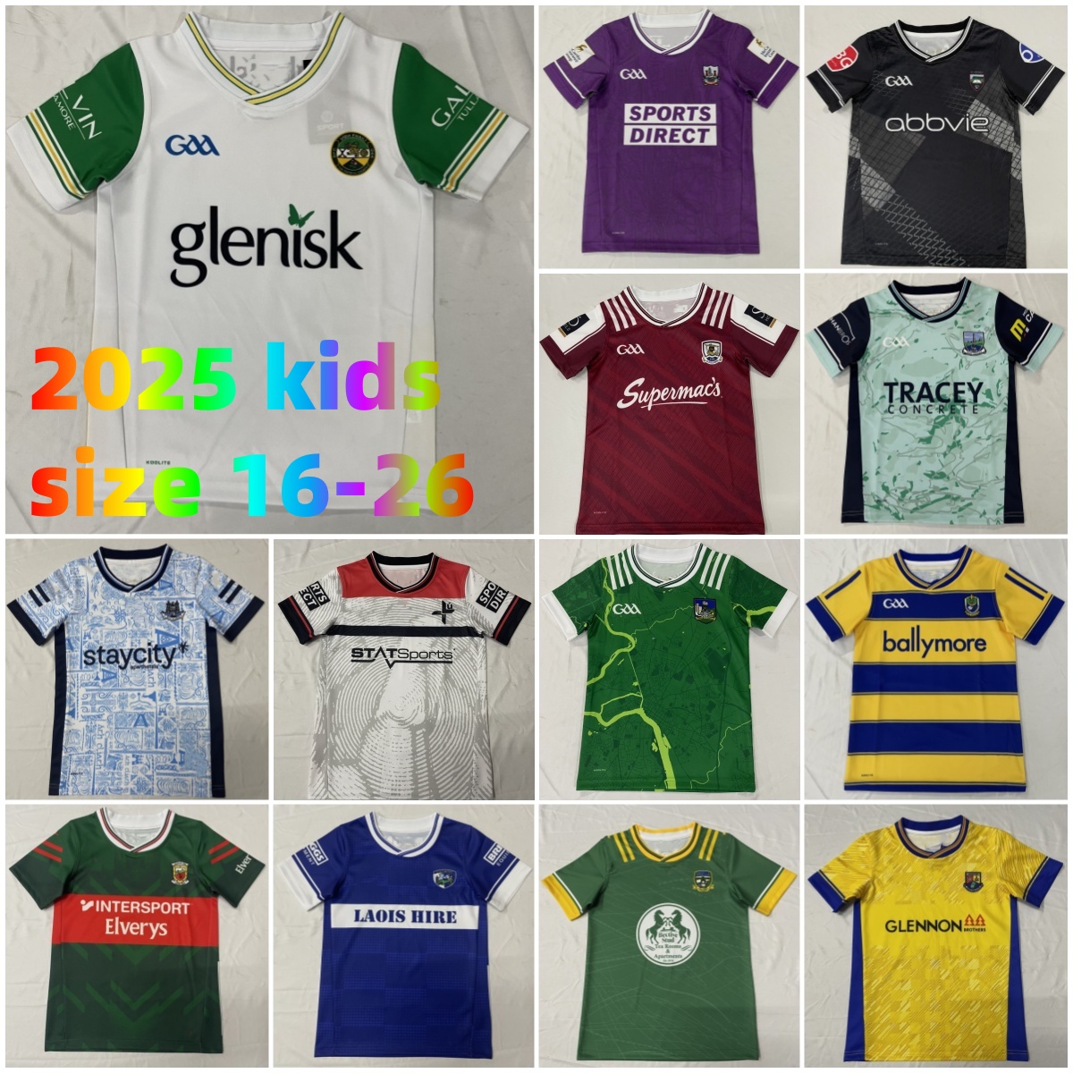 2024 2025 GAA Rugby kids jerseys Down Louth Antrim Wexford Wicklow Laois MAYO Hurling Derry Westmeath Limerick Cork Donegal Ireland shirts Fermanagh Tyrone