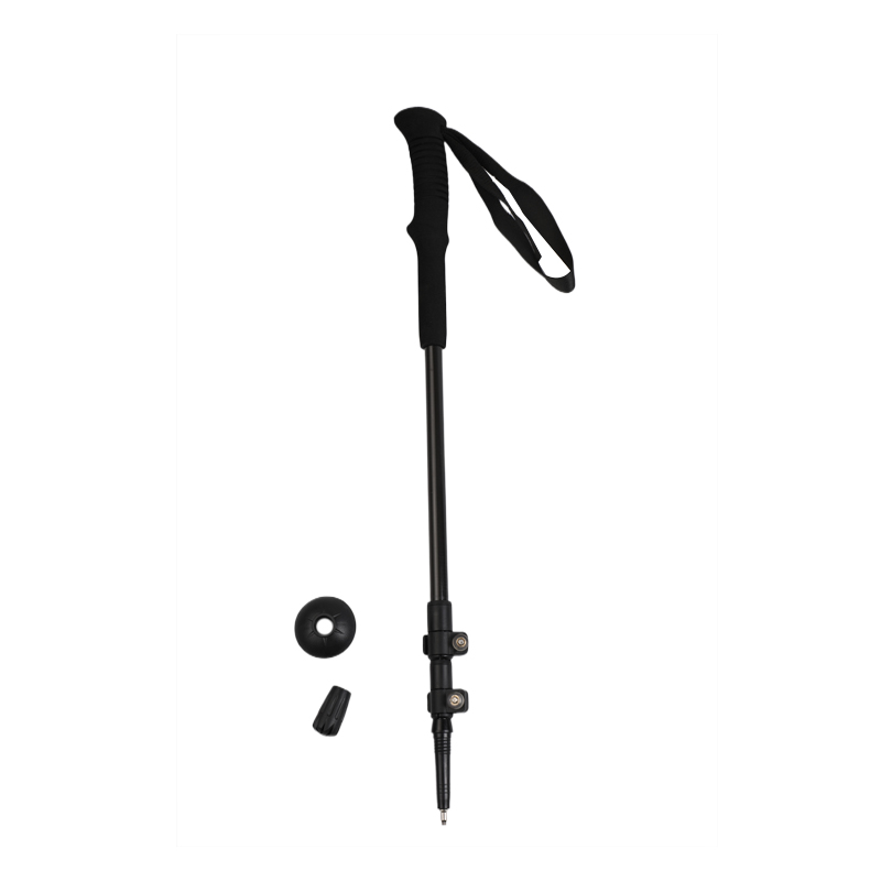 Three sections straight handle external lock outdoor hiking poles retractable walking poles 3K carbon fiber trekking poles