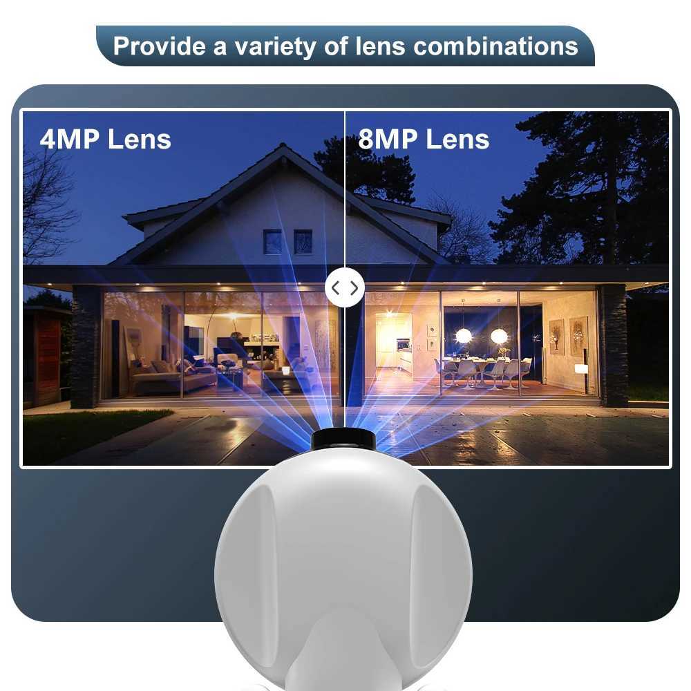 4K 8MP PTZ WiFi Surveillance Camera Dual Lens 4X Digital Zoom AI Human Detect Outdoor Night Vision CCTV Surveillance IP CameraXJ241228