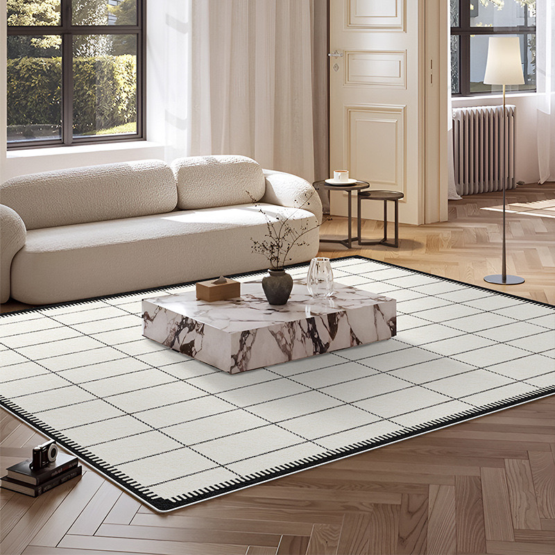 4785-69.99-YF-Beige Striped Minimalist Rug Comfortable Large Area Living Room Rugs Refreshing Bedroom
