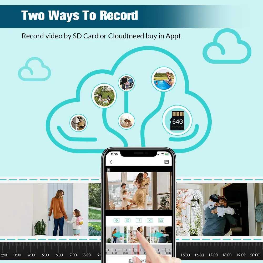 9MP 4K IP Camera Dual Lens Sn WiFi PTZ Auto Tracking Waterproof Panoramic Surveillance Camera with Voice Intercom SystemXJ241228