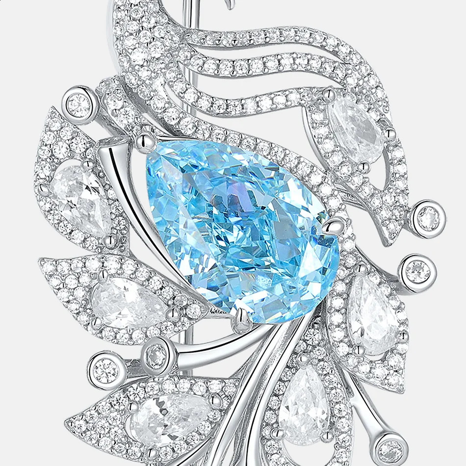 ALLNOEL 925 Sterling Silver Brooches For Women High Carbon Diamond Bird Phoenix Animal Wedding Party Delicate Fine Jewelry Gift 241227