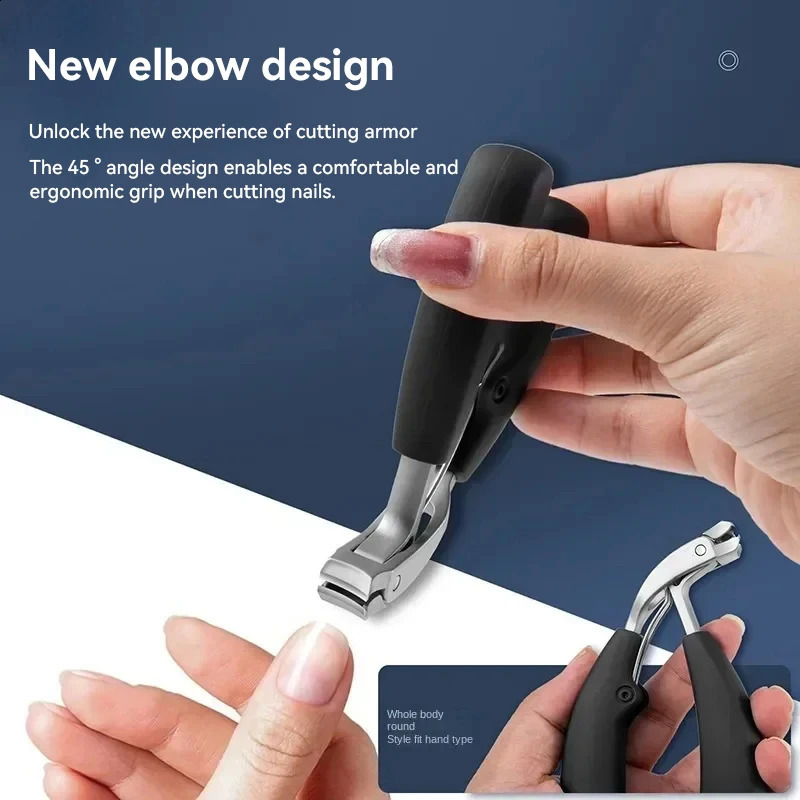 Stainless Steel Nail Clipper Curved Large Opening Anti-splash Nail Trimmer Ergonomic Pedicure Tools for Men Women 241223