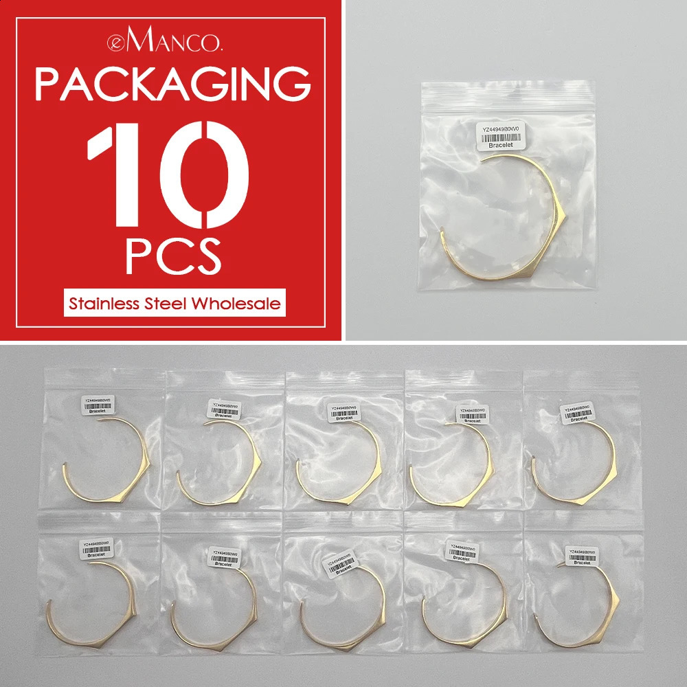 10PCS Stainless Steel Jewelry n Blank Unisex Cuff Bracelet Stainless Steel Gift for Men and Women 241227