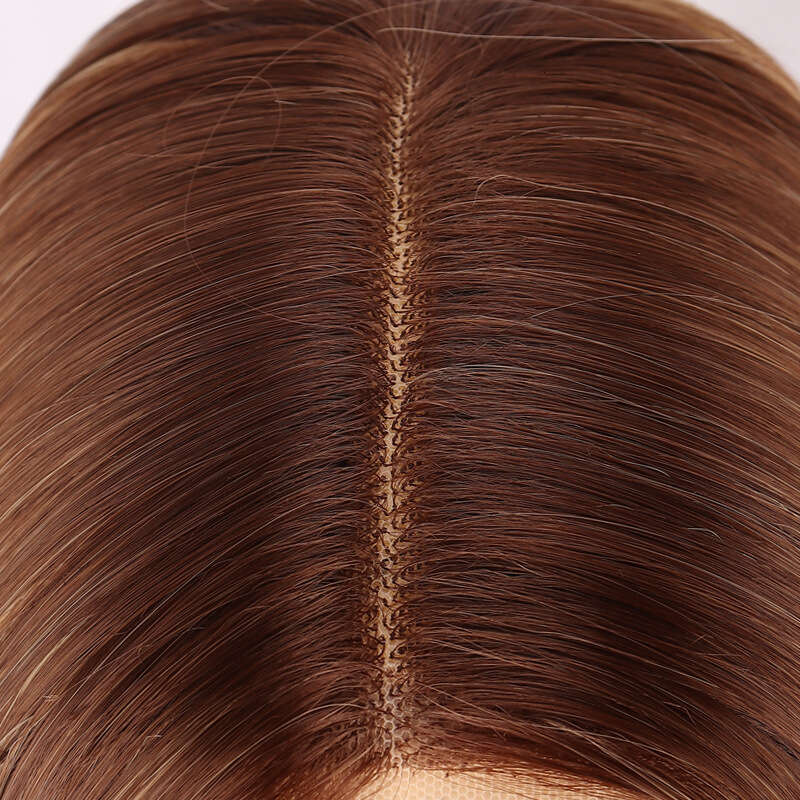 T-Shaped Lace Headband, Mid Split Dyed Long Straight Synthetic Wig Wigs Kq2