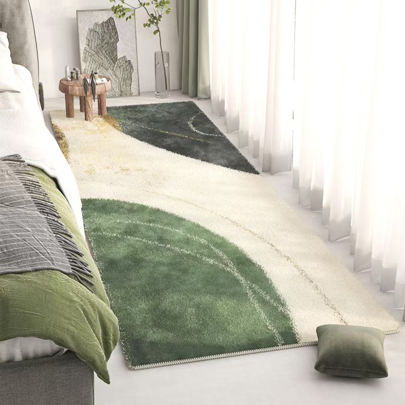 flower-3761-62-446- LLBB-Beige Minimalist Striped Carpet Large Area Living Room Carpets Comfortable Soft