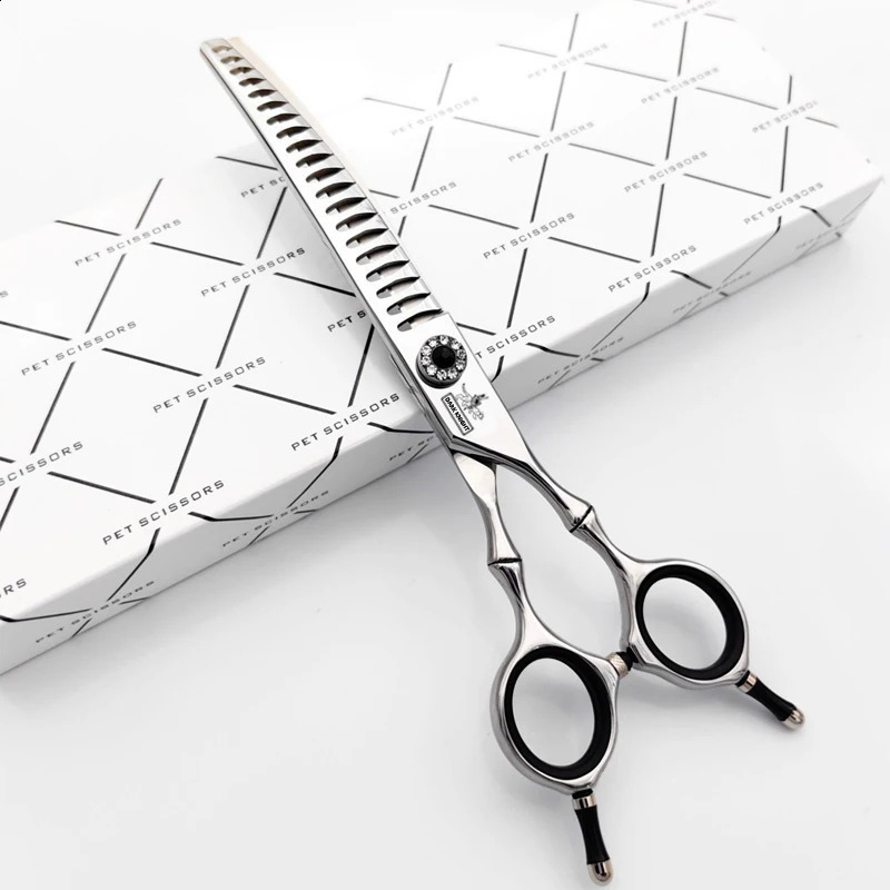 High quality professional pet grooming scissors curved fishbone scissors 440C alloy steel dog grooming and hair trimming tool 241224