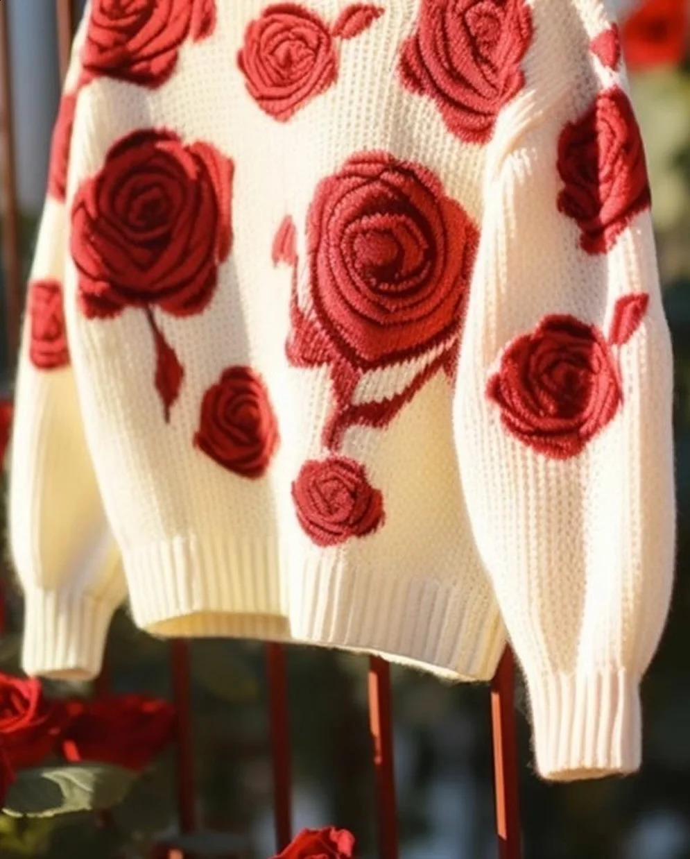 Y2k Harajuku Flower Pattern Oversized Sweater Women Autumn and Winter Thickened Warm Sueter Mujer Casual Fashion Sweaters 241224